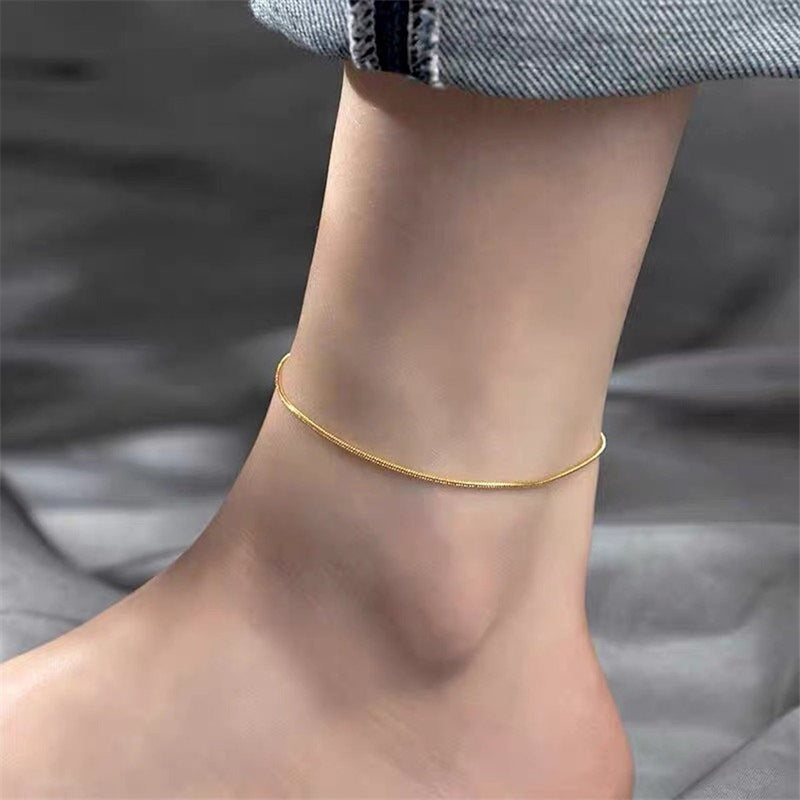 Women's Adjustable Anklet  Waterproof Anklet  Versatile Foot Jewelry  Trendy Anklet for Women  Stainless Steel Anklet  Sleek Steel Anklet  Simple Steel Anklet  Minimalist Anklet Jewelry  Layered Anklet Style  Hypoallergenic Anklet  Fashionable Anklet Bracelet  Everyday Wear Anklet  Durable Steel Anklet  Chic Anklet Bracelet  Adjustable Anklet